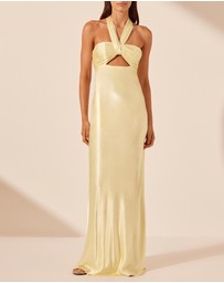 Shona Joy - La Lune Ruched Halter Maxi Dress