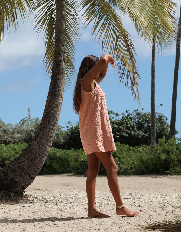Poolside Paradiso - Mai Tai V Tunic Towelling Dress - Blush