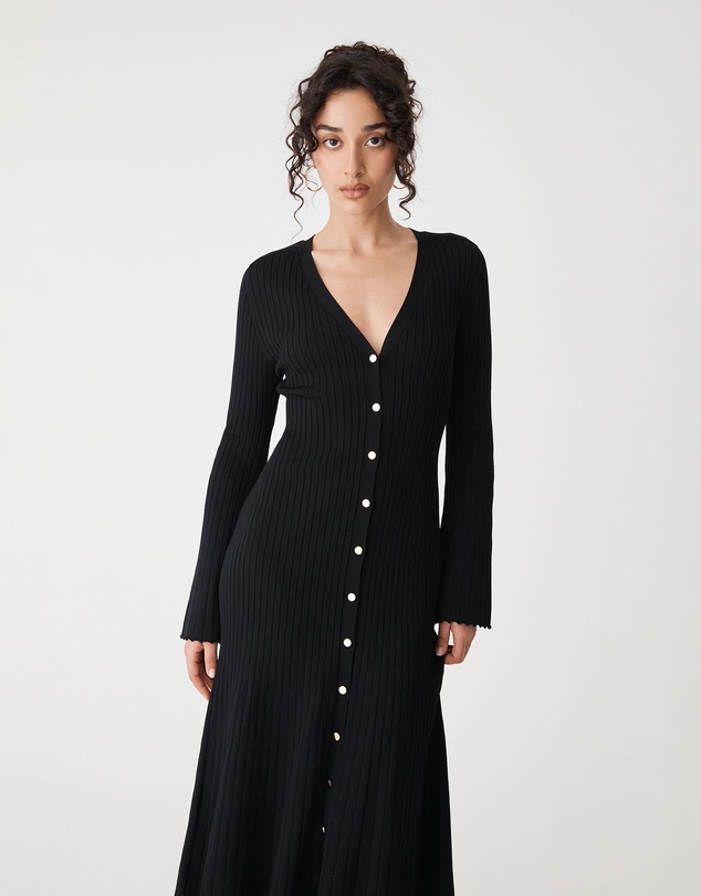 Forcast - Danica V-Neck Rib Knit Dress