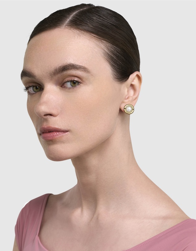 Furla - Miasfera Iconic Pearl Gold-Tone Stud Earrings