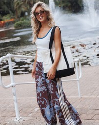 Petal & Pup - Aine Wide Leg Tailored Pant - Burgundy Floral