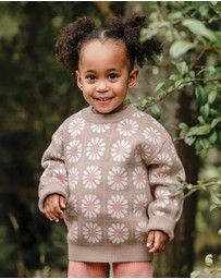 Kynd Baby - Knit Jumper in Grid Floral