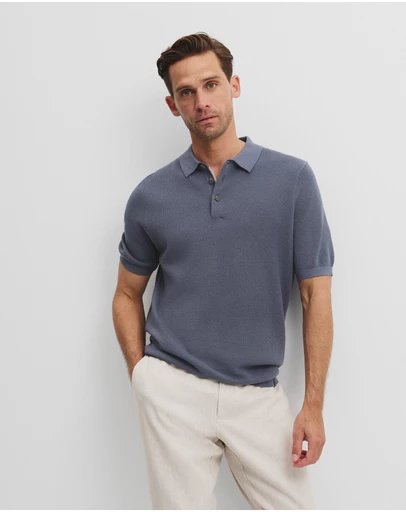 Country Road - Short Sleeve Good Earth Cotton Pique Knit Polo