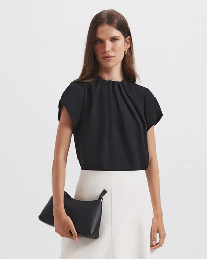 SABA - Willa High Neck Short Sleeve Top