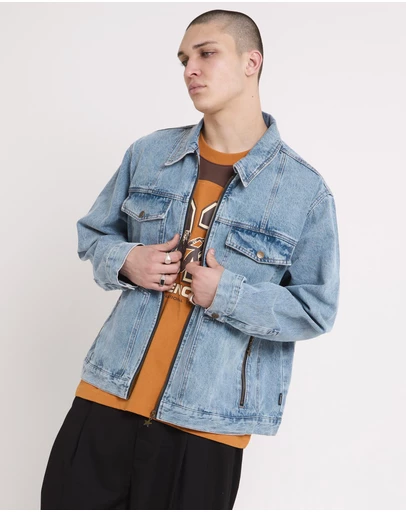 Insight - Halls Cropped Harrington Denim Jacket