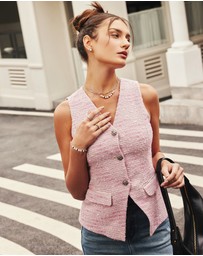 Ania Haie - Silver Bezel Station Paper Clip Chain Necklace