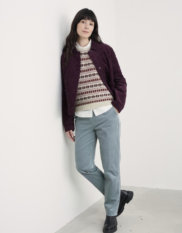 Seasalt - Seasalt Cornwall Purple Lemon Porch Fair Isle Knitted Vest