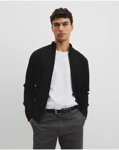 Country Road - Australian Cotton Silk Blend Zip Through Knit Jacket