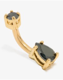 Lovisa - Gold Plated Surgical Steel Black Cubic Zirconia Belly Bar