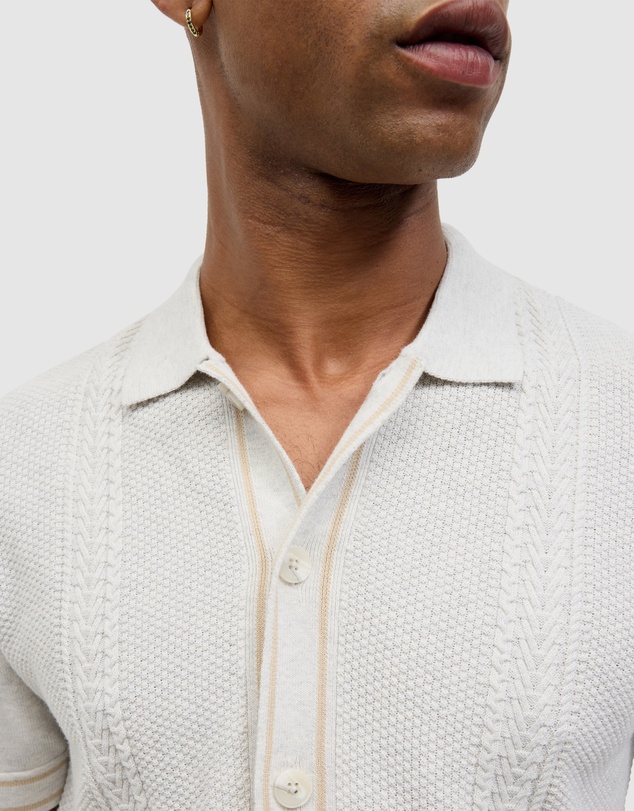 Politix - Stripe Button-through Cable Knit