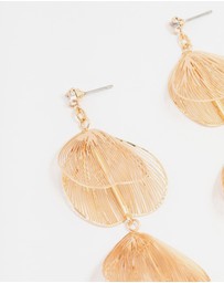 Lovisa - Gold Lazercut Petal Drop Earrings