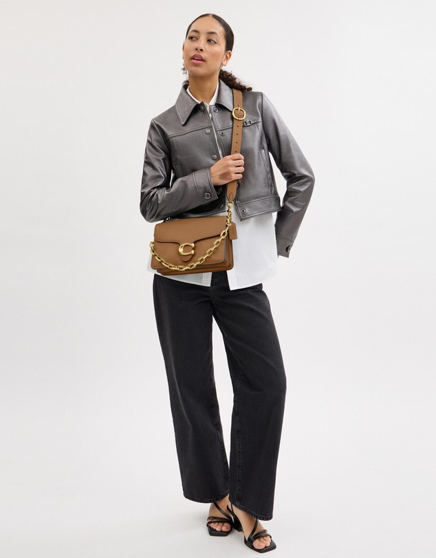 Coach - Smooth Leather Chain Tabby Shoulder Bag With Chain