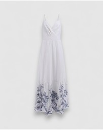 GUESS - Blanche Place Embroidered Long Dress