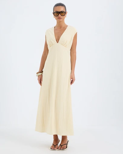 Calli - Fern V-Neck Midi Dress