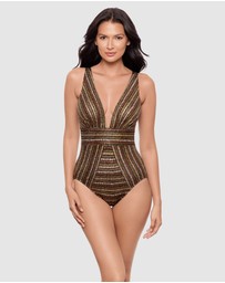Miraclesuit Swimwear  - Sparkle Sands Odyssey Plunge Tummy Control Shaping Swimsuit