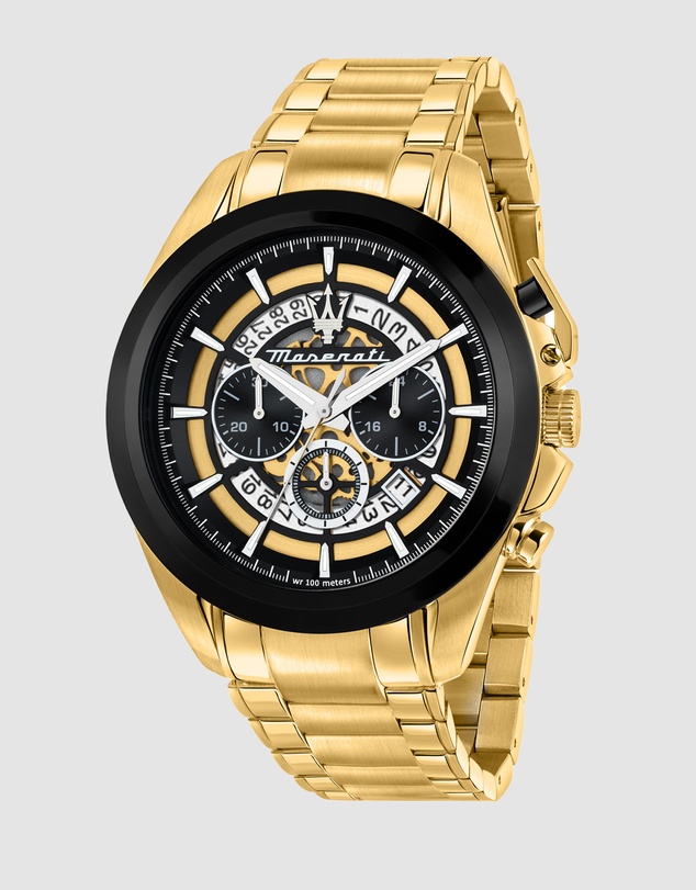 Maserati - Maserati Traguardo 45mm Chronograph Gold Stainless Steel Watch