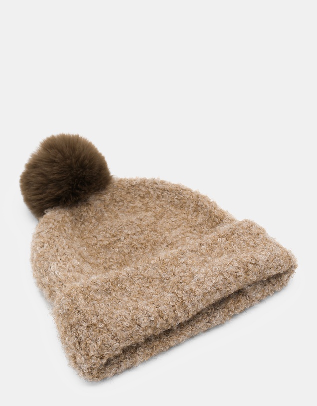 Morgan & Taylor - Elsie Boucle Beanie in Beige