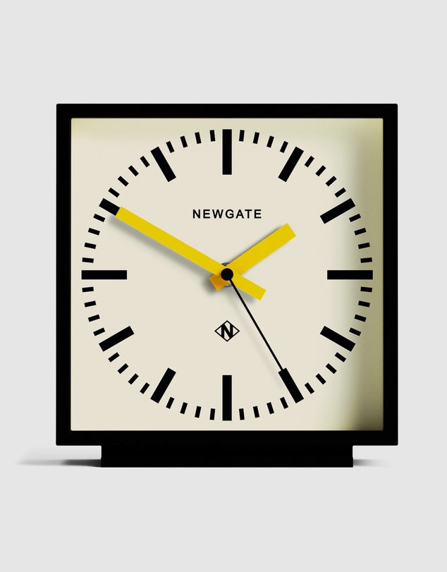 Newgate - Newgate Amp Mantel Clock Black With Yellow Hands