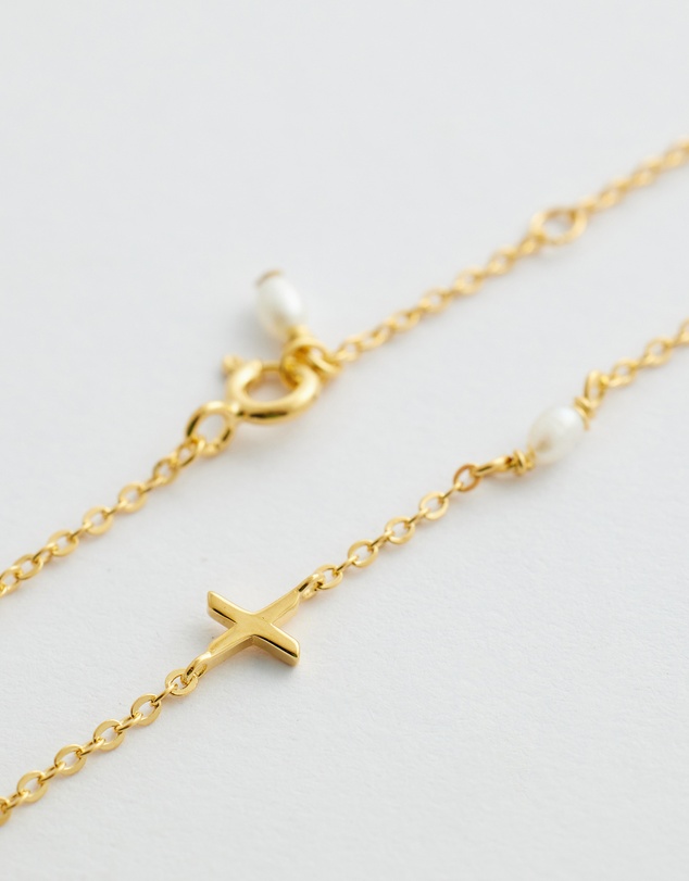 SAINT VALENTINE - Pearl Letter Bracelet - Gold X