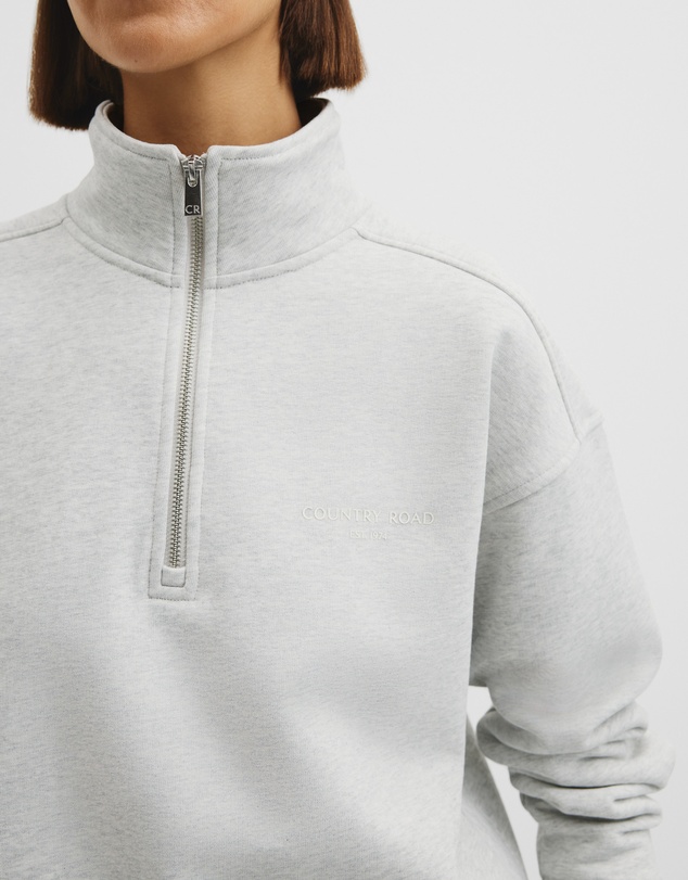Country Road - Australian Good Earth Cotton Zip Neck Sweat