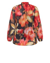City Chic - Celine Print Neck Tie Top