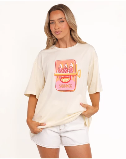 Petal & Pup - Sardines Tee - Pale Yellow