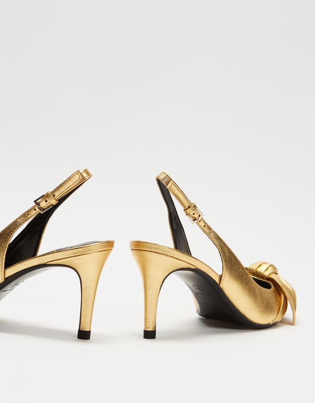 Ted Baker - Kriisty Metallic Bow 70mm Slingback Court Shoes - Women's