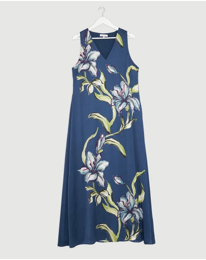 Revibe - Repaired AERE Allona V-Neck Maxi Dress - AU 16