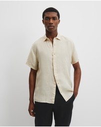 Country Road - Organically Grown Linen Regular Fit Short Sleeve Shirt