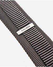 Calibre - Stripe Silk Knitted Tie Black Combo