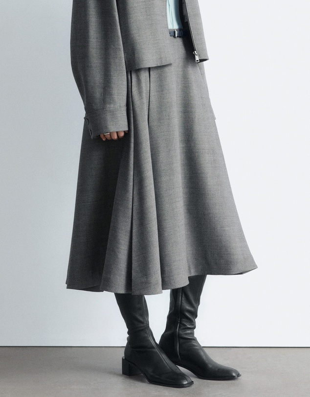& Other Stories - Pleated Wool Midi Skirt