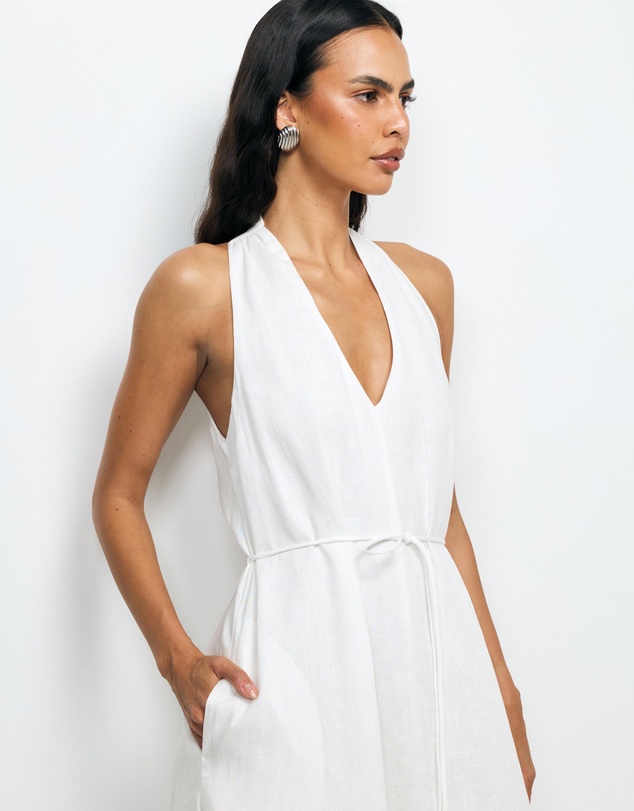AERE - Loretta Linen Midi Dress