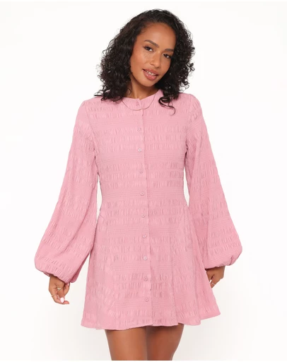 Petal & Pup - Amaya Long Sleeve Mini Dress - Pink