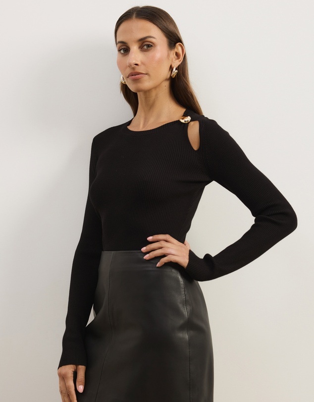 Atmos&Here - Kaia Long Sleeve Rib Knit Top
