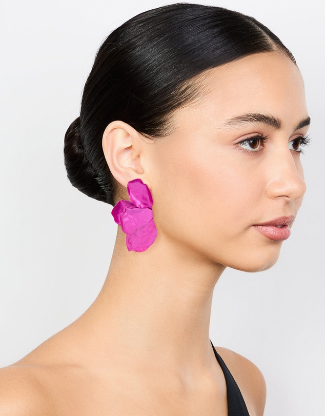 Lovisa - Red Coated Flower Petal Drop Earrings