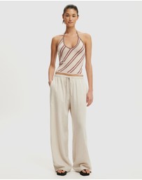 Cotton On - Contrast Bind Halter Knit Top