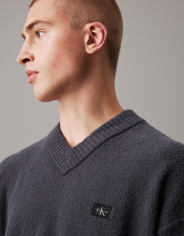 Calvin Klein Jeans - Cotton Bouclé V-Neck Jumper