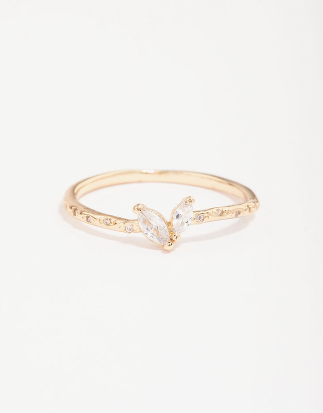 Lovisa - Gold Plated Dainty Rectangle Ring Pack