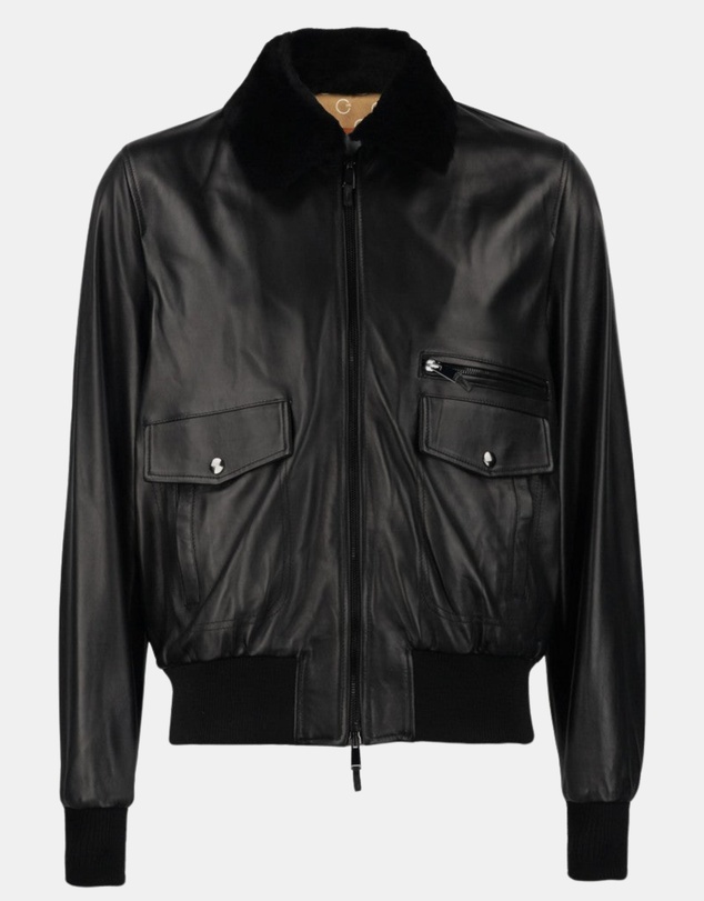 Henry Bucks - McKinnon Franco Nero Lambskin Aviator Bomber Jacket