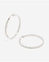 Lovisa - Waterproof Stainless Steel Diamante Hoop Earrings 45 MM