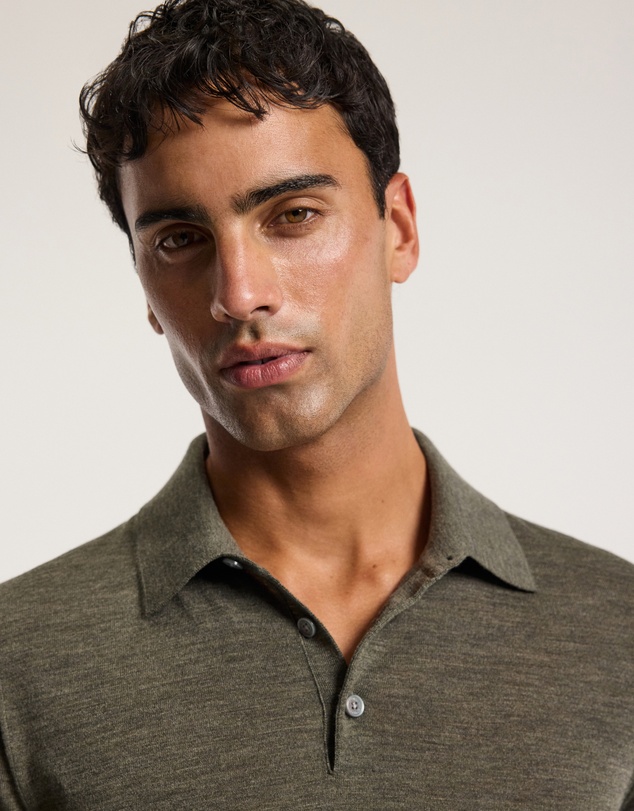 Calibre - Merino Wool Polo Khaki