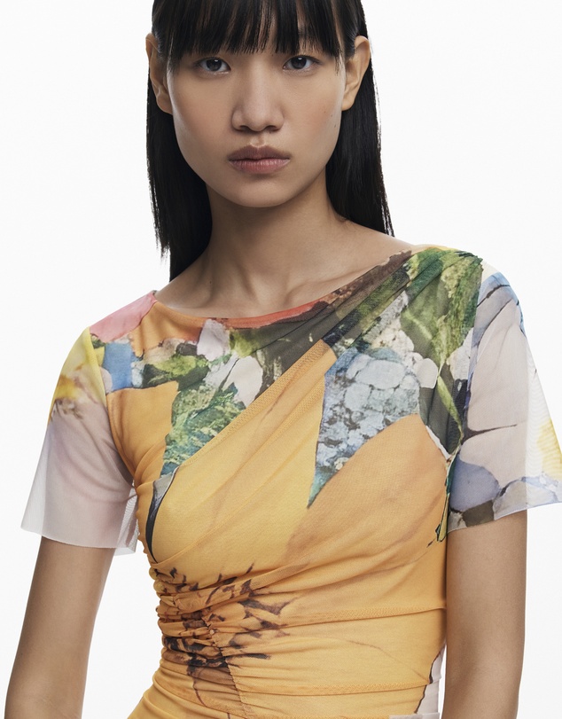 Desigual - Midi Tulle Dress with Flowers