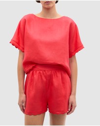 Seed Heritage - Linen Wave Scallop Short