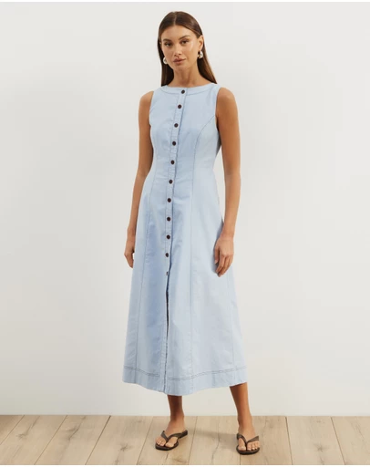 Atmos&Here - Cara Contrast Bind Midi Dress