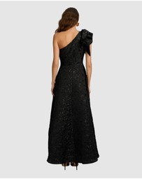 Romance by Honey and Beau - Crechia Jacquard One Shoulder Dress