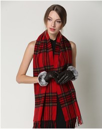 Ozwear Connection Uggs - Ugg 100% Wool Scarf Check Red and Navy