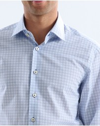 3 Wise Men - 3 Wise Men Whitmore Blue Print Shirt