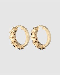 Elli Jewelry - Earrings Hoops Crystal 925 Sterling Silver Gold-Plated