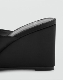M.N.G - Satin Strap Wedge Sandals
