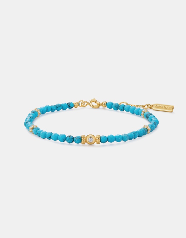 Ania Haie - Gold Lab-Created Turquoise Beaded Bracelet